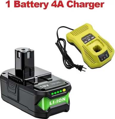 Produktbild von Akkuset für Elektrowerkzeuge - 18V Li-ion Akku & Ladegerät - 1 Akku + 1 Ladegerät - 7,0Ah (7000 mAh) - Kompatibel mit P108/P104/P107/RB18L50/RB18L20/BPL1815/RB18L40 - Grau