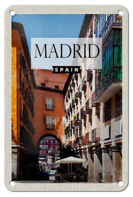 Produktbild von Blechschild Reise 12x18cm Madrid Spain Mittelalter Architektur Schild