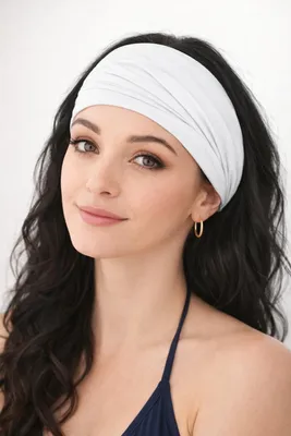Image de Élastiques pour cheveux – 2 pièces, couleur blanche – Bandanas/élastiques pour la tête, pour femmes, pour le sport