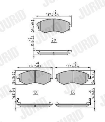 Produktbild von JURID Bremsbeläge Satz Vorne für HYUNDAI MATRIX (FC) 572614J