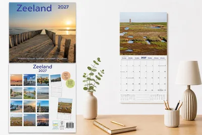 Zdjęcie produktu dla Kalendarz na rok 2027 - Kalendarz ścienny Zeeland - Kalendarz miesięczny - 16 miesięcy - 30 x 30 cm