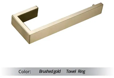 Produktbild von Handtuchring Bad - Wandmontierter Handtuchhalter - Edelstahl - Gebürstete Oberfläche - Gebürstetes Gold Design - Für Bad und Küche