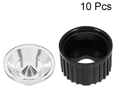 Produktbild von 10 Stš¹cke Linse mit Halter fš¹r Lampe Hohe Leistung 5 Grad 1W 3W Schwarz