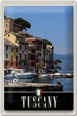 Produktbild von Blechschild Reise 20x30cm Toskana Italien Hafen Meer Dekoration