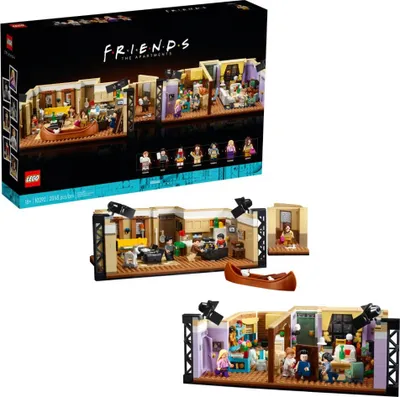 Produktbild von LEGO 10292 Icons Friends Apartments, ikonischer Modellbausatz der Zimmer aus der TV-Serie mit 7 Minifiguren, Geschenk für Erwachsene