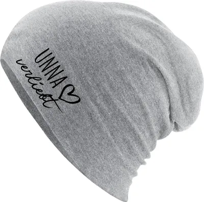 Produktbild von Huuraa Beanie Unna verliebt Heather Grey One Size Baumwolle und Elasthan Mütze Geschenkidee