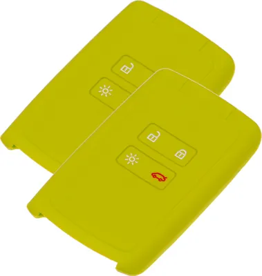 Produktbild von 2x Auto Schlüssel Silikon Schutz Hülle  Apfelgrün kompatibel mit Renault Megane Kadjar Clio Captur 4 Tasten KEYLESS SMARTKEY