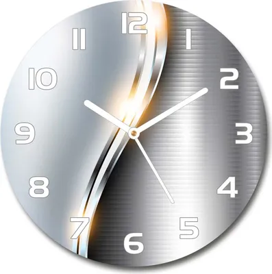 Produktbild von Wanduhr aus Glas 30fi Glasbild Glasuhr Gehärtetes Glas - weisse-zeiger - Metal abstraction