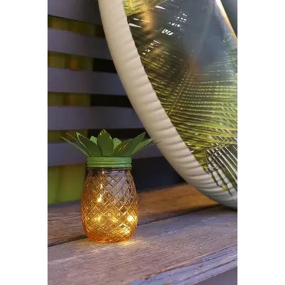Obrázok produktu pre Solárna lampa Ananás - GALIX - kov/sklo - 5 LED - 8 hodín svietenia