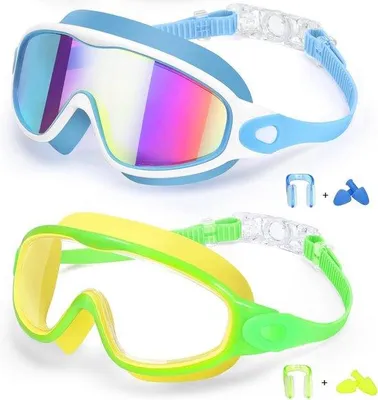 Produktbild von Famanu Schwimmbrille 2er Set Anti-Beschlag - Verstellbar für Kinder 3-15 Jahre