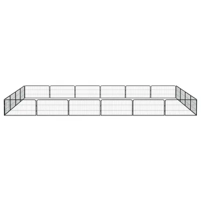 Zdjęcie produktu dla vidaXL 20-częściowy kojec dla psa czarny 100x50cm stal malowana proszkowo