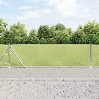 Produktbild von Zaunpfosten Silber 25 x 0,4 m (40 x 40 mm Maschen) aus Stahl für Garten und Terrasse