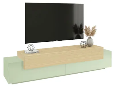 Produktbild von Dmora TV-Schrank Cassino 200x45x51,5 cm Grün, 3 Regale, 4 Fächer