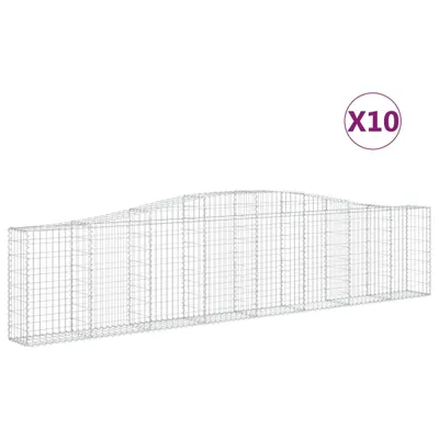 Produktbild von Gabionen mit Hochbogen 10 Stk. 400x30x80/100cm Verzinktes Eisen