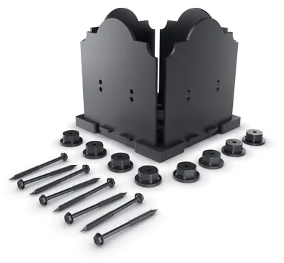 8x8 Pfosten-Basis-Kit, schwarz, 1 Stück, für Pergola & Terrasse