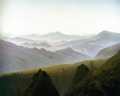 Produktbild von Caspar David Friedrich Kunstdruck Bild - Der Morgen Im Gebirge, 1822 (40 x 50 cm)