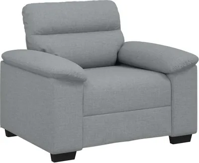 Image de Fauteuil gris clair 100x81x84 cm tissu