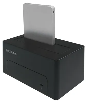 Produktbild von LogiLink QP0027, HDD, SSD, SATA, Serial ATA II, Serial ATA III, 2.5,3.5", USB 3.2 Gen 2 (3.1 Gen 2) Type-C, Schwarz, 10 Gbit/s