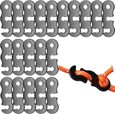Imagen del producto de Tensor para cuerda, aleación de aluminio, color , 20 unidades, para camping y actividades al aire libre