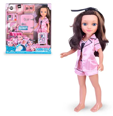 Puppen-Beauty-Kühlschrank, 45 cm, Kunststoff, mehrfarbig