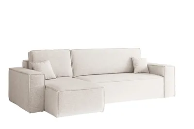 Produktbild von Kaiser Möbel Ecksofa mit schlaffunktion und bettkasten, Ecksofa L-Form, Eckcouch L-Form BEST stoff NEVE Links Ecru