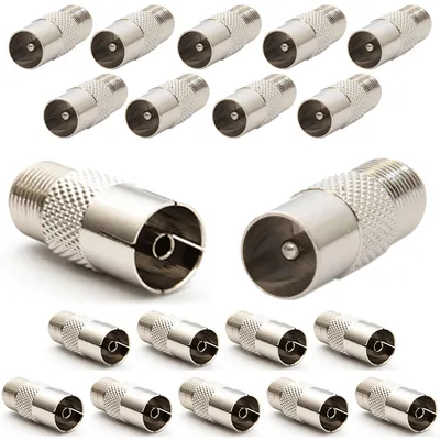 Produktbild von 20x F-Stecker Kupplung TV Koaxkabel Verbinder (10x weiblich + 10x männlich)