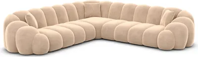 Produktbild von Samtstoff Ecksofa Liora Beige