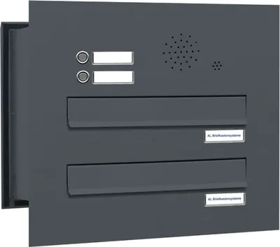 Produktbild von 2er Briefkastenanlage Mauerdurchwurf Klingel RAL 7016 Anthrazit