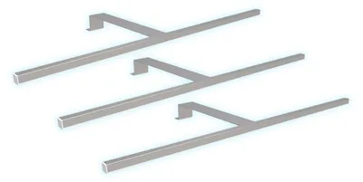 Produktbild von kalb | LED Schrankbeleuchtung Schwebetür Aufbauleuchte silbergrau 600mm 3er Set neutralweiß