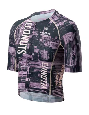 Produktbild von VeloNuts Fahrradtrikot Damen Kurzarm Sommer Ultra Kurz, Atmungsaktiv & Schnelltrocknend, Radtrikot für Rennrad und MTB, Lila EU Größe S