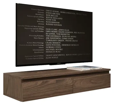 Produktbild von Selsey Bemmi Slim - TV-Hängeboard 2-türig, Holzoptik Walnuss Wisconsin, 100 cm
