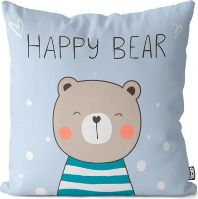 Produktbild von VOID Happy Bear Bär Kinder Kissenbezug Kissenhülle Sofakissen Kissen Deko Outdoor-Kissen Dekokissen