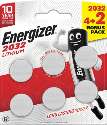 Produktbild von Energizer Knopfzelle 2032 E303945700 Lithium 4+2St.