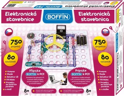 The image shows the retail packaging of an electronic construction kit.
