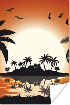 Produktbild von MuchoWow® Poster Sonne - Insel - Meer 80x120 cm - Papierdruck