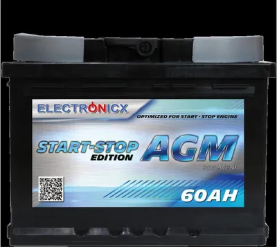 Produktbild von Elektronische AGM-Batterie Auto 60 Ah – 12-V-Starterbatterie für Start-Stopp-Systeme, Hochleistungsbatterie