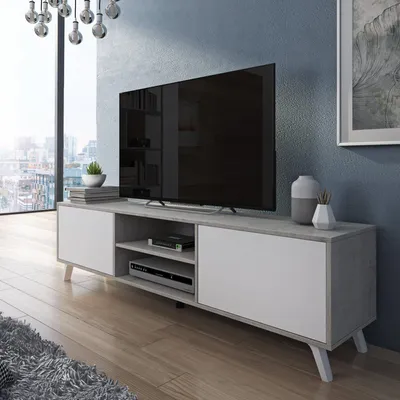 Immagine prodotto di Misinto - Mobile Porta tv, 180x40x49h cm Grigio Cemento, un Ripiano