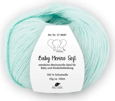 Produktbild von Pro Lana Baby Merino soft 25 g Wolle Extraweiche Schurwolle für Babys 100 m, Farbe:063 - mint
