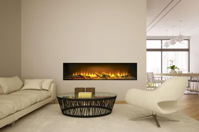 Obrázek produktu pro Acantha Aspire 125 elektrický krb, 49×130,4×23,5 cm, 3D LED, 7 barev, 2 kW, vestavný do mediální stěny s ovladačem