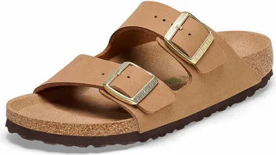 Produktbild von Birkenstock 1024015 Arizona BS Damen Tieffussbett Pantolette Soft Birki Vegan Pecan, Braun, Gr. 43