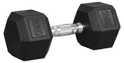 Produktbild von HOMCOM Hexagon Kurzhanteln Gusseisen Hanteln Griff gerändelt 1 x 20 KG