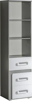 Produktbild von Minio, Bücherregal 50 cm, "Arezzo", Anthrazit / Weiß Farbe
