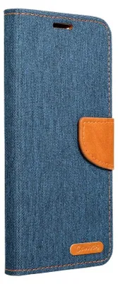 Produktbild von Elegante Buch-Tasche Hülle Fancy CanvasBook-Style Kartenfächer Wallet Schale kompatibel mit Xiaomi Redmi 10 Dunkelblau