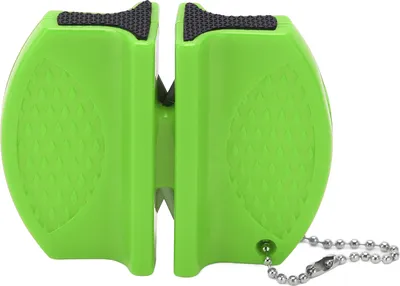 Produktbild von Tragbarer Mini Messerschärfer, doppelseitig grün, für Küchen‑ & Outdoormesser, praktisches Taschen‑Zubehör