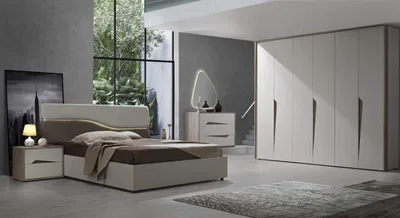 Produktbild von Schlafzimmer Soleil 7 teilig in Weiss Grau Buche