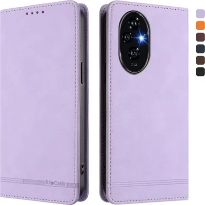 Image de Etui pour Honor 200, étui rétro en cuirPolyuréthaneavec support et fentes pour cartes Violet