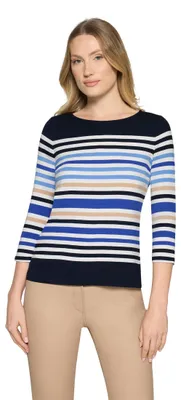 Obrázek produktu pro Košile s krátkým 3/4 rukávem 8813 Dark Blue/Cream velikost 46
