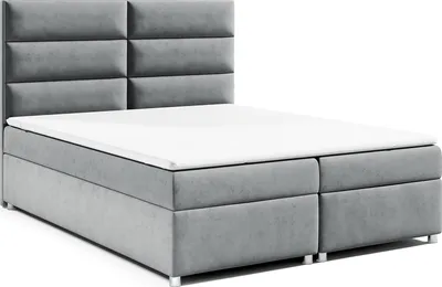 Produktbild von Best for Home Boxspringbett mit Bettkasten Trinity K-4 Bonellfederkern inkl. Topper, mit Lieferung, Aufbau & Entsorgung 160x200-Grau