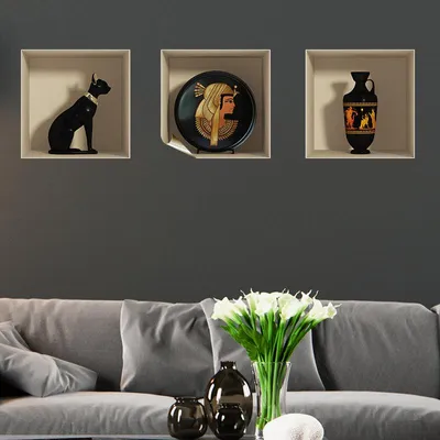 Obrázek produktu pro Samolepky s 3D efektem, egyptská dekorace, 30 x 90 cm