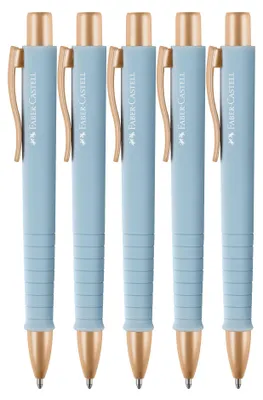 Produktbild von Kugelschreiber Faber-Castell Poly Ball sky blue, 5 Stück, Schreibgeräte, blau